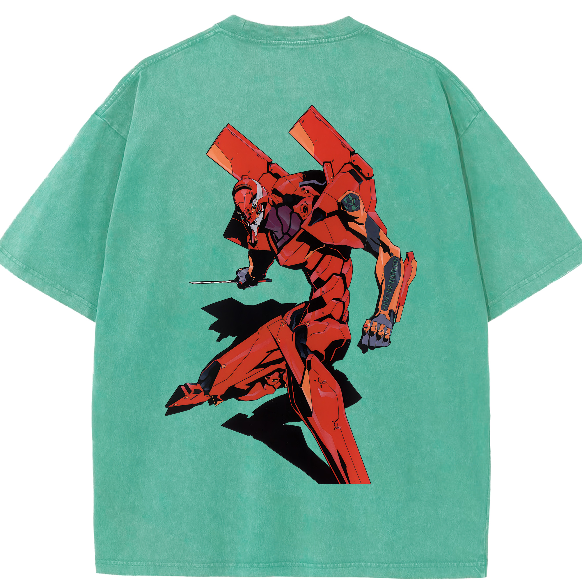 （画像用） EVA 新世紀エヴァンゲリオン 綿100% ヴィンテージ風 半袖Tシャツ（背面プリント）